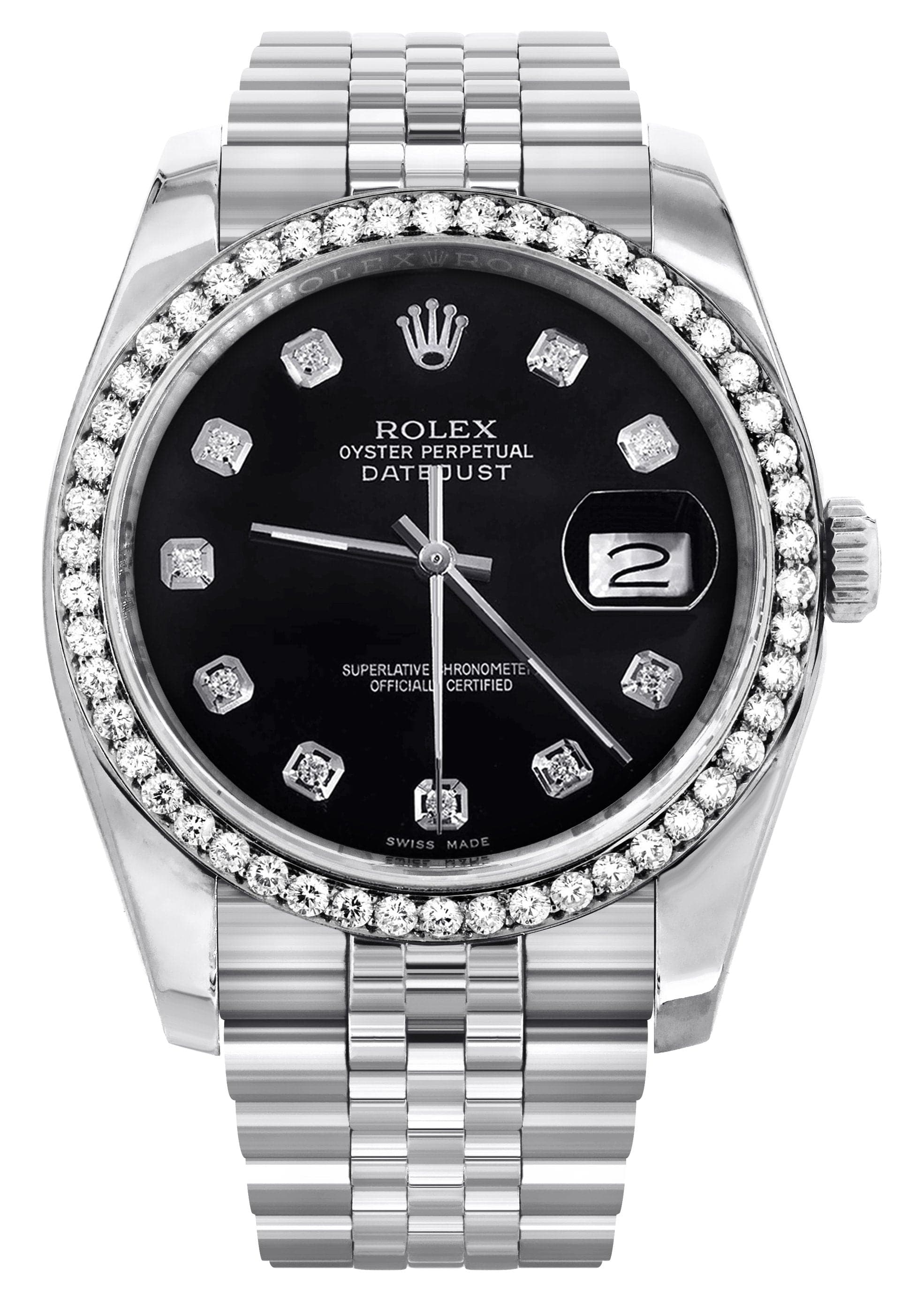 116200 | Hidden Clasp | Rolex Datejust Watch | 36Mm | Black Dial | Jub