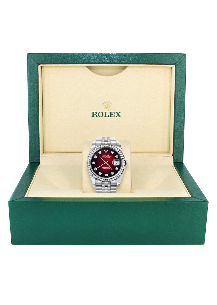 New Style | Hidden Clasp | Rolex Datejust Watch | 36Mm | Red Dial | Jubilee Band CUSTOM ROLEX MANUFACTURER 11 