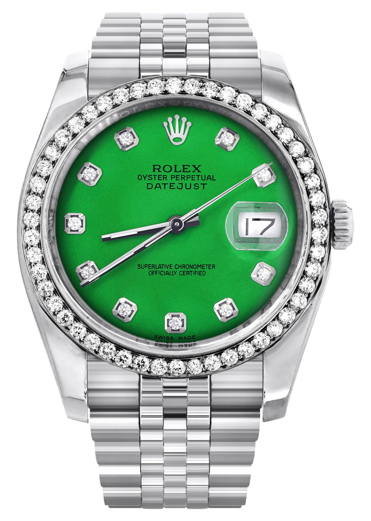 New Style | Hidden Clasp | Rolex Datejust Watch | 36Mm | Green Dial | Jubilee Band CUSTOM ROLEX MANUFACTURER 11 