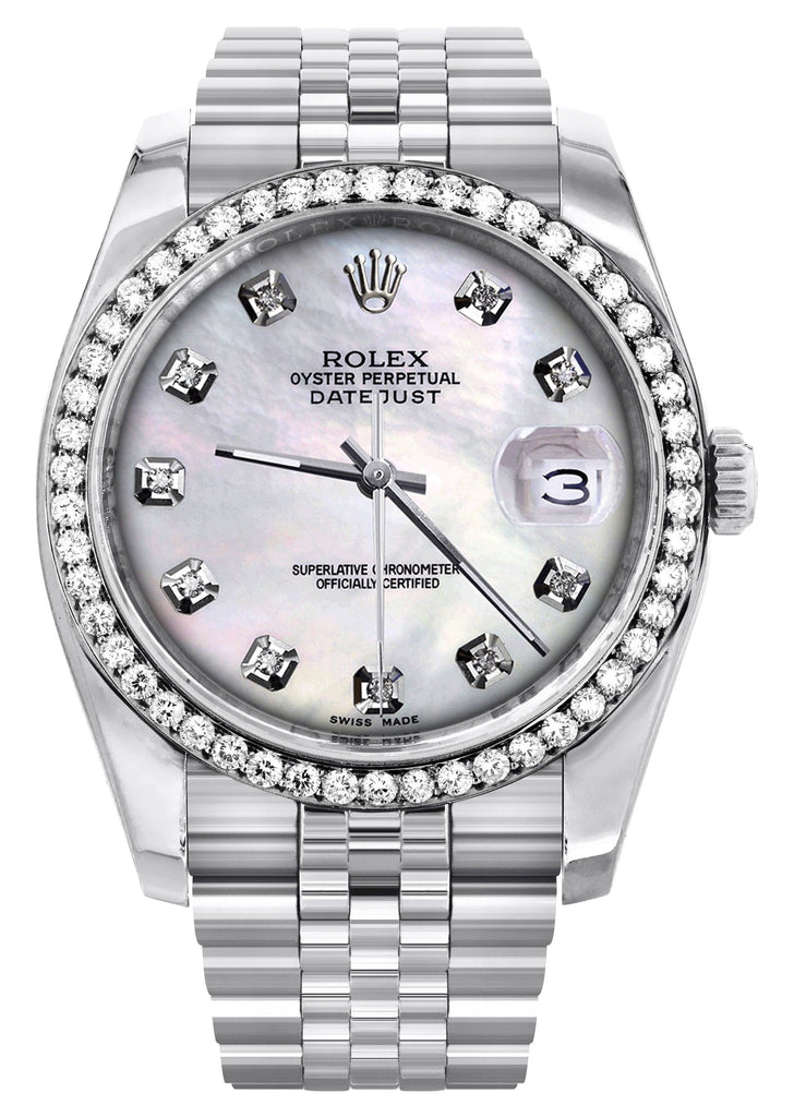 New Style | Hidden Clasp | Diamond Rolex Datejust Watch | 36Mm | White Mother Of Pearl Dial | Jubilee Band CUSTOM ROLEX MANUFACTURER 11 