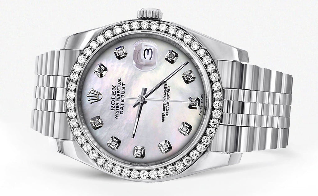 New Style | Hidden Clasp | Diamond Rolex Datejust Watch | 36Mm | White Mother Of Pearl Dial | Jubilee Band CUSTOM ROLEX MANUFACTURER 11 