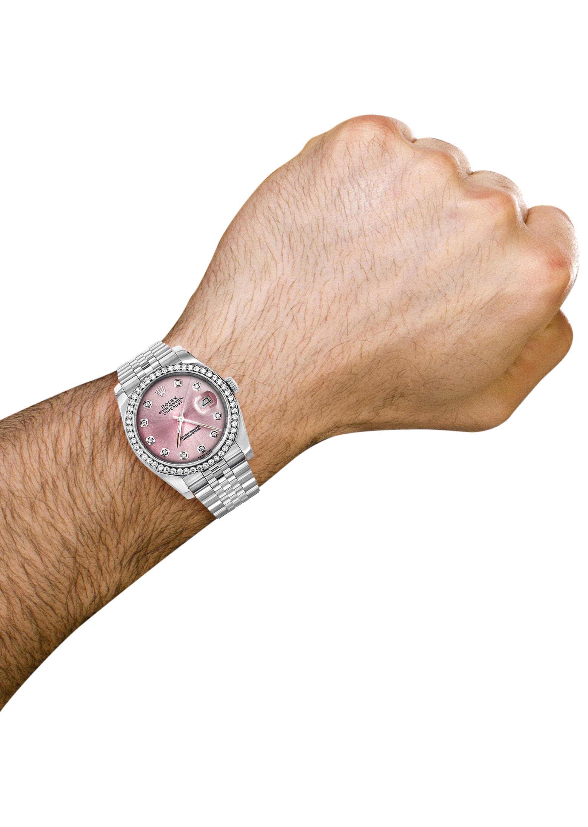 116200 | Hidden Clasp | Rolex Datejust Watch | 36Mm | Pink Dial | Jubi