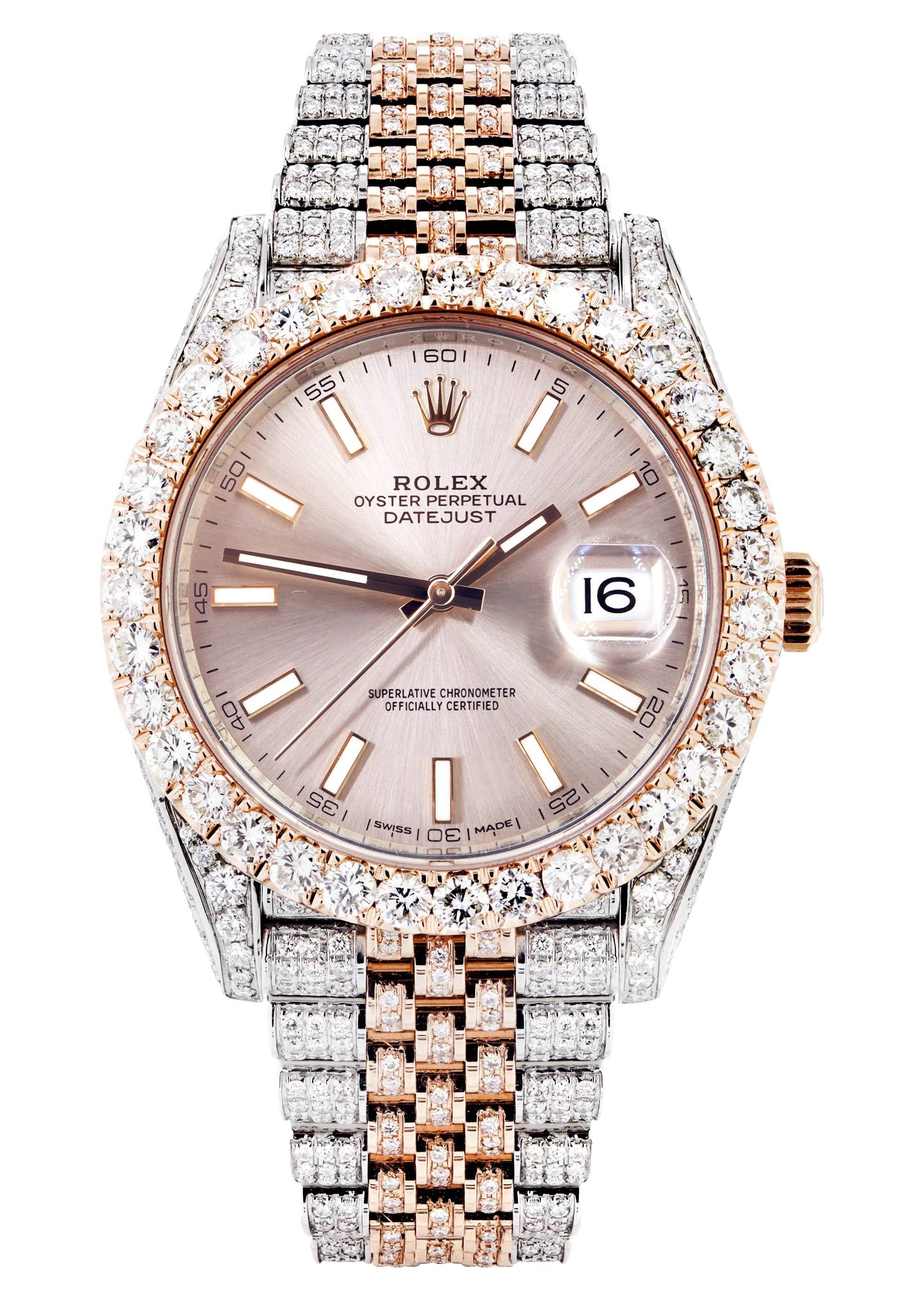 Diamond Rolex Datejust 41 Two Tone Rose Gold And Steel 25 Carats