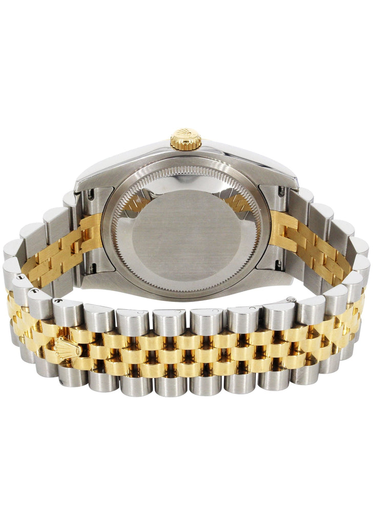 New Style | Hidden Clasp | Diamond Gold Rolex Watch For Men | 36Mm | Custom Red Arabic Full Diamond Dial | Jubilee Band CUSTOM ROLEX MANUFACTURER 11 