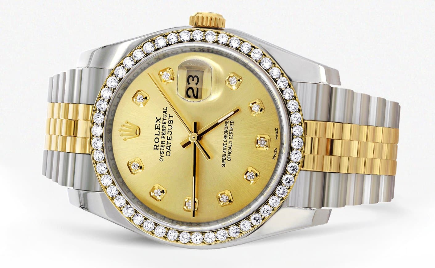 116233 | Hidden Clasp | Gold Rolex Datejust Watch | 36Mm | Gold Dial |