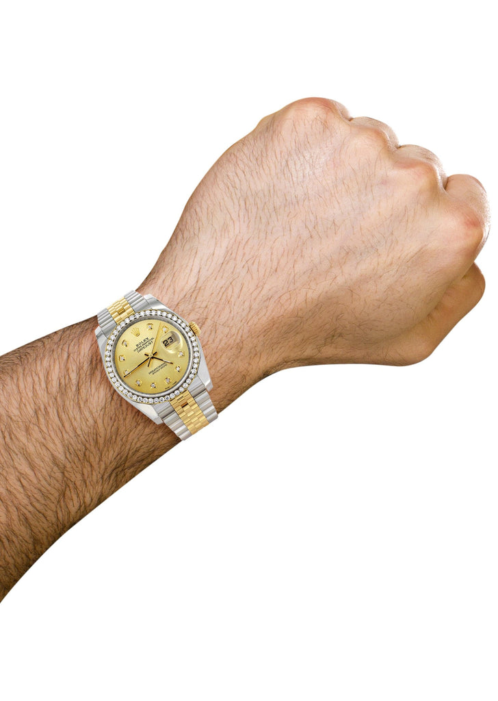 New Style | Hidden Clasp | Gold Rolex Datejust Watch | 36Mm | Gold Dial | Jubilee Band CUSTOM ROLEX MANUFACTURER 11 