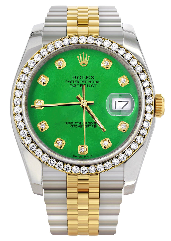 New Style | Hidden Clasp | Gold Rolex Datejust Watch | 36Mm | Green Dial | Jubilee Band CUSTOM ROLEX MANUFACTURER 11 