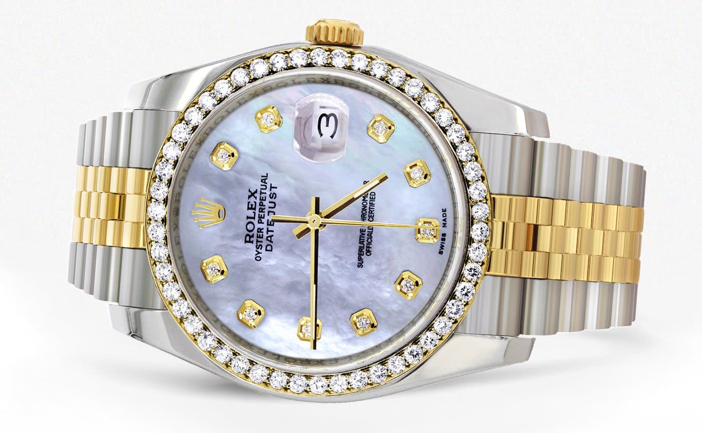 Clasp Hidden | 116233 ゴールドキャッスルちくさハンドペイント里帰り | Blu | 36Mm | Watch Datejust Rolex Steel & Gold 花瓶・フラワースタンド