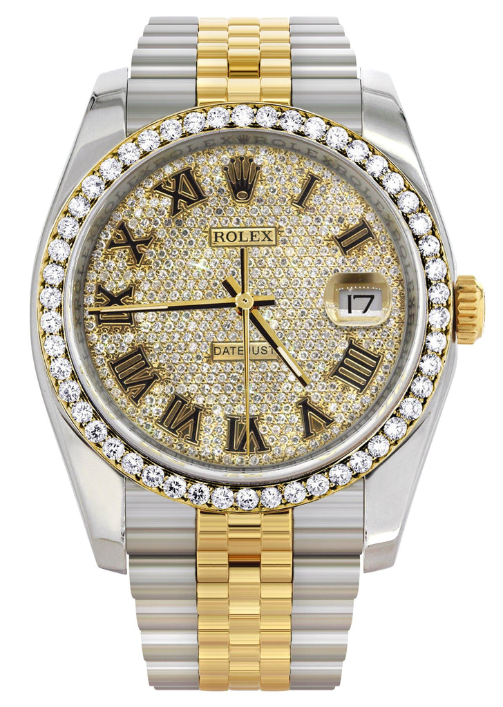 New Style | Hidden Clasp | Diamond Gold Rolex Watch For Men | 36MM | Full Diamond Roman Dial | Jubilee Band CUSTOM ROLEX MANUFACTURER 11 