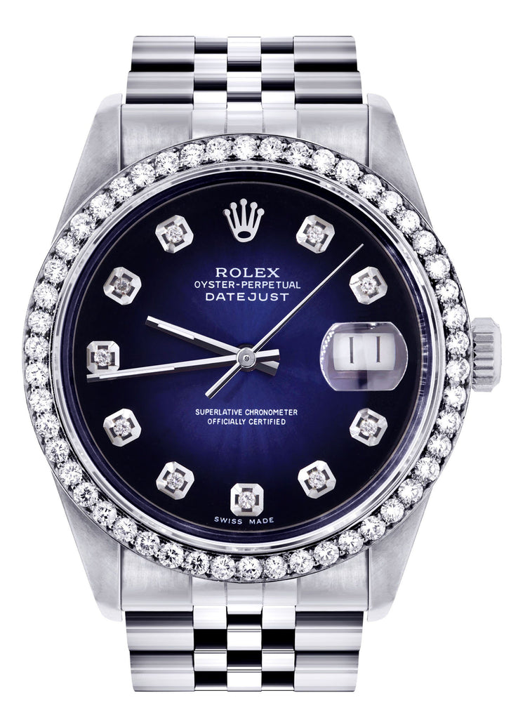 Jam Tangan Wanita Rolex Datejust 16200 36Mm Dial Biru Tali