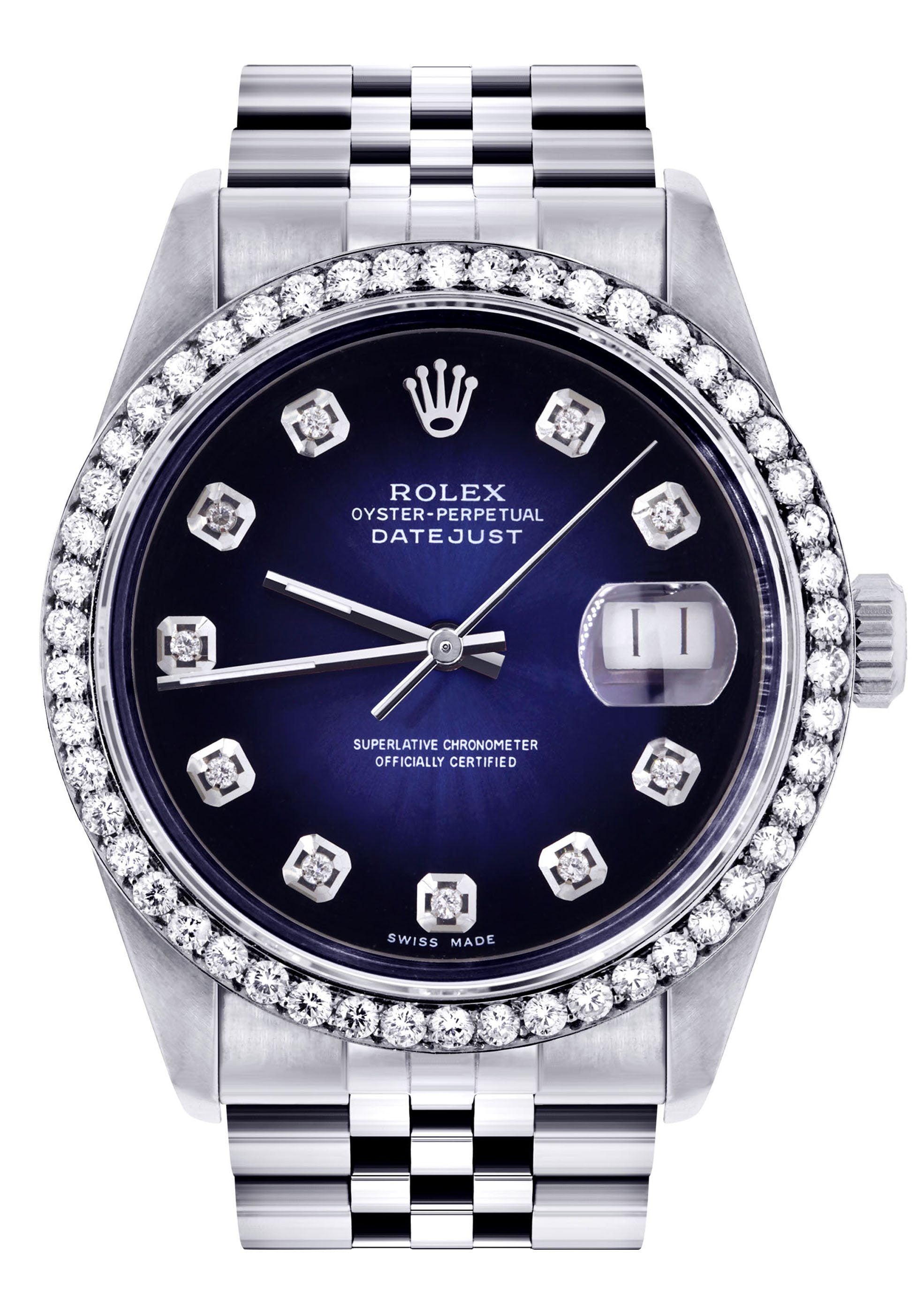 Womens Rolex Datejust Watch 16200 | 36Mm | Blue Dial | Jubilee FrostNYC