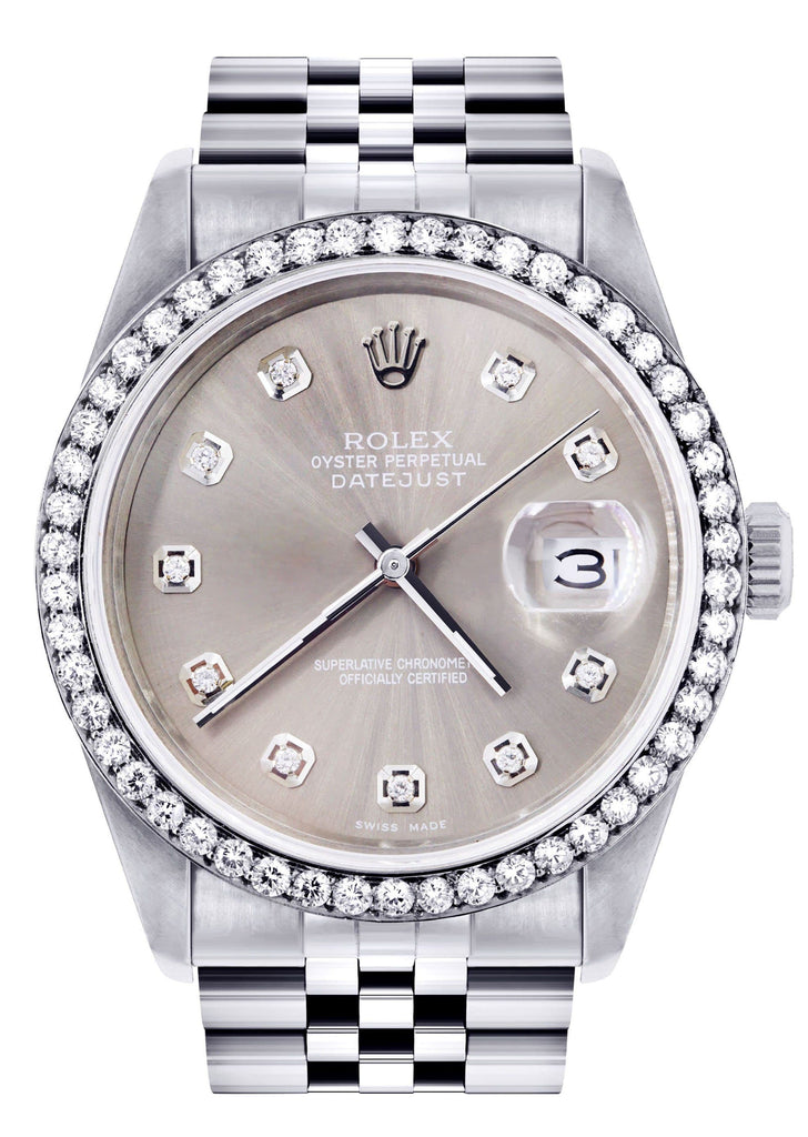 Rolex Mens Watch Datejust | 36Mm | Grey Dial | Jubilee Band CUSTOM ROLEX FrostNYC 