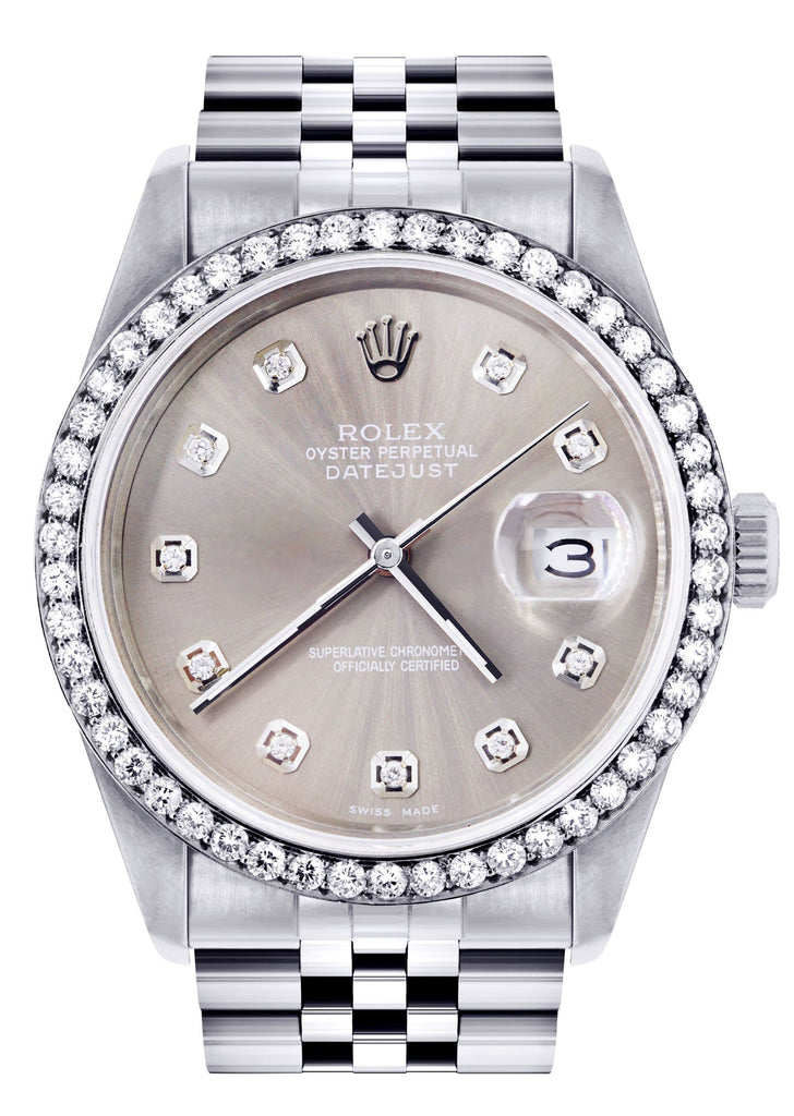 Womens Rolex Watch Datejust | 36Mm | Grey Dial | Jubilee Band women custom rolex FrostNYC 