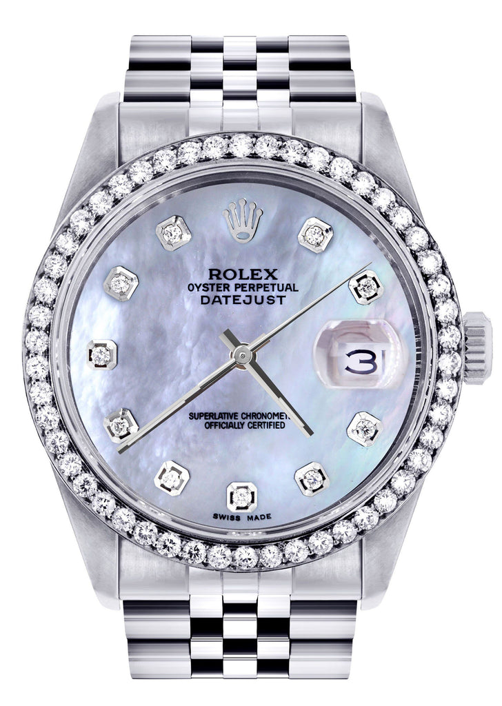 Womens Rolex Datejust Watch | 36Mm | Mother of Pearl Dial | Jubilee Band women custom rolex FrostNYC 