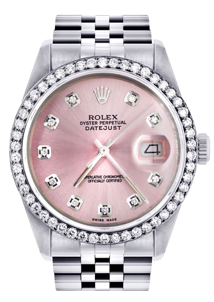 Rolex Datejust Watch | 36Mm | Pink Dial | Jubilee Band CUSTOM ROLEX FrostNYC 