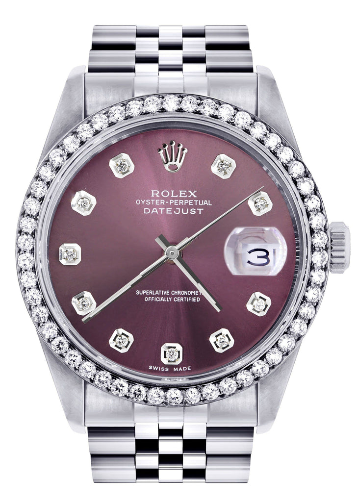 Rolex Datejust Watch | 36Mm | Purple Dial | Jubilee Band CUSTOM ROLEX FrostNYC 