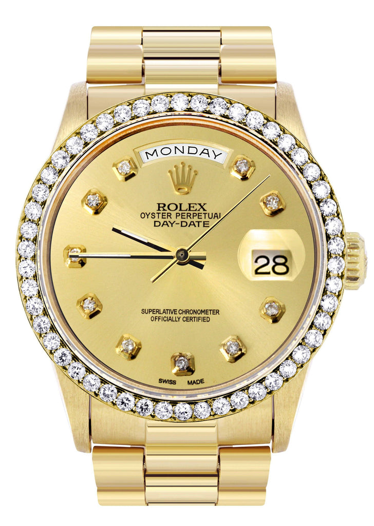 Rolex Day-Date Presidential Model 18238 18K Yellow Gold Diamon