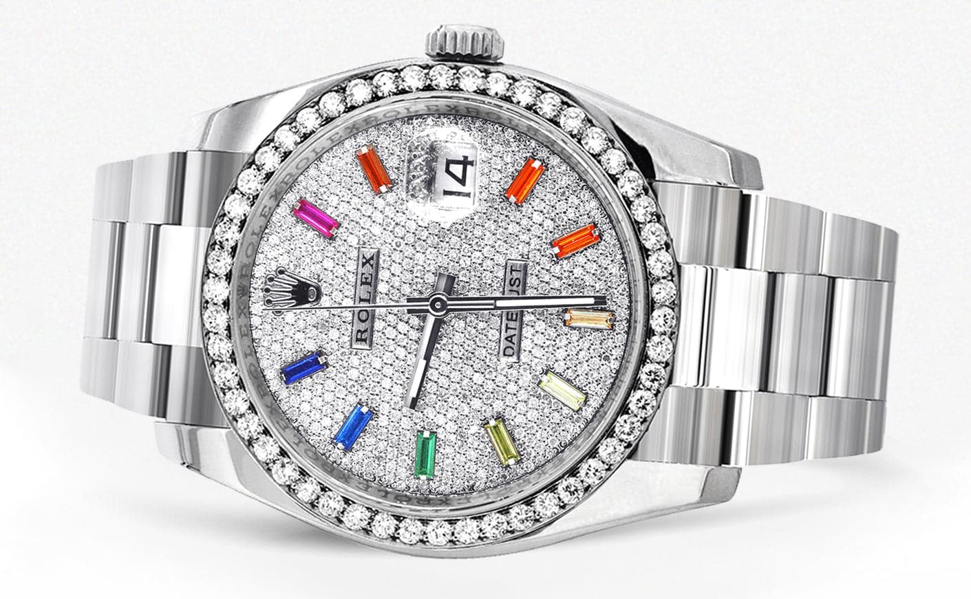116200 | Rolex Datejust Watch | 36Mm | Color Baguettes Dial | Oyster B