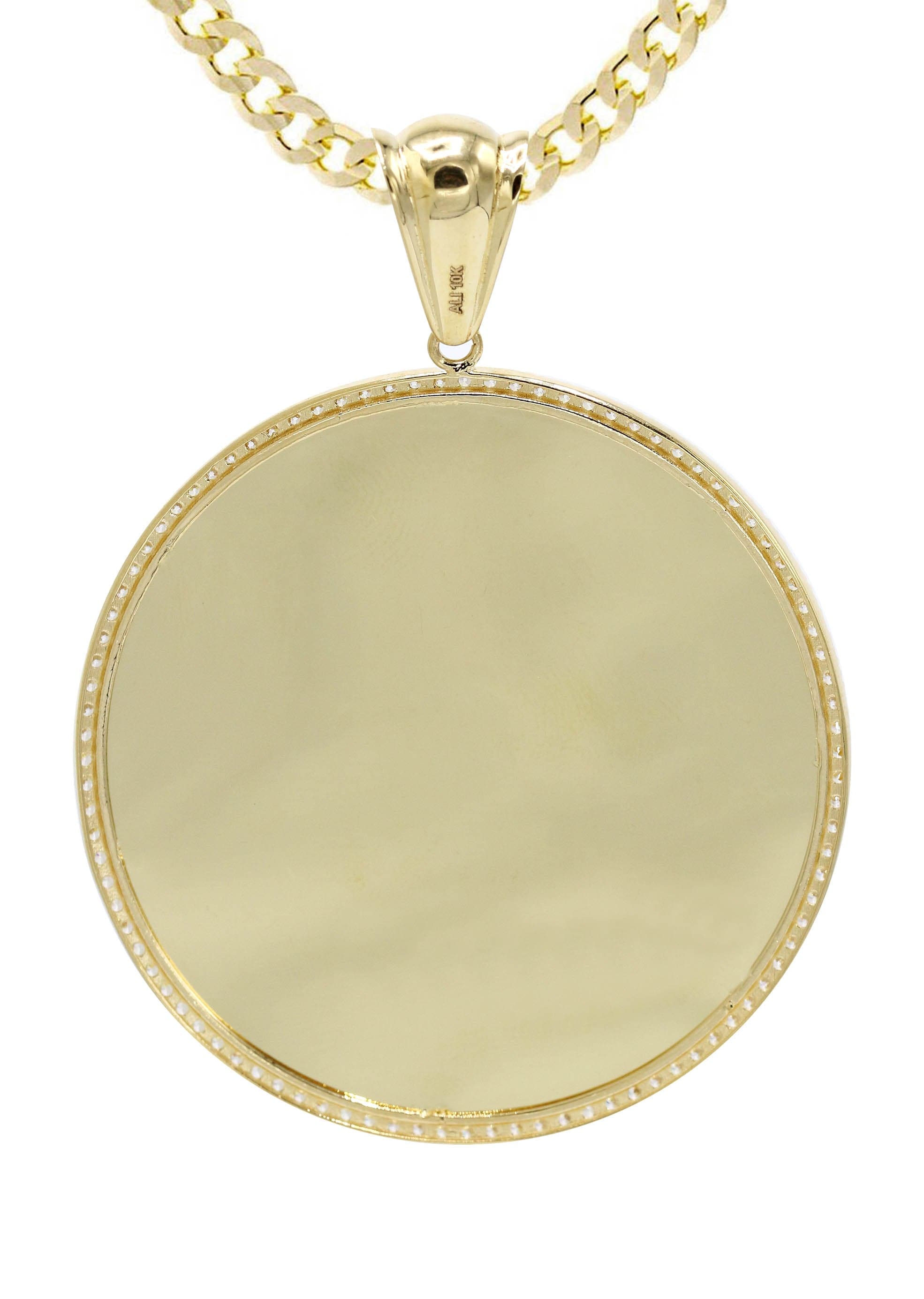 10k gold pendant ネックレス用 10K Yellow Gold CZ Picture Pendant Necklace | Appx. 25 Grams