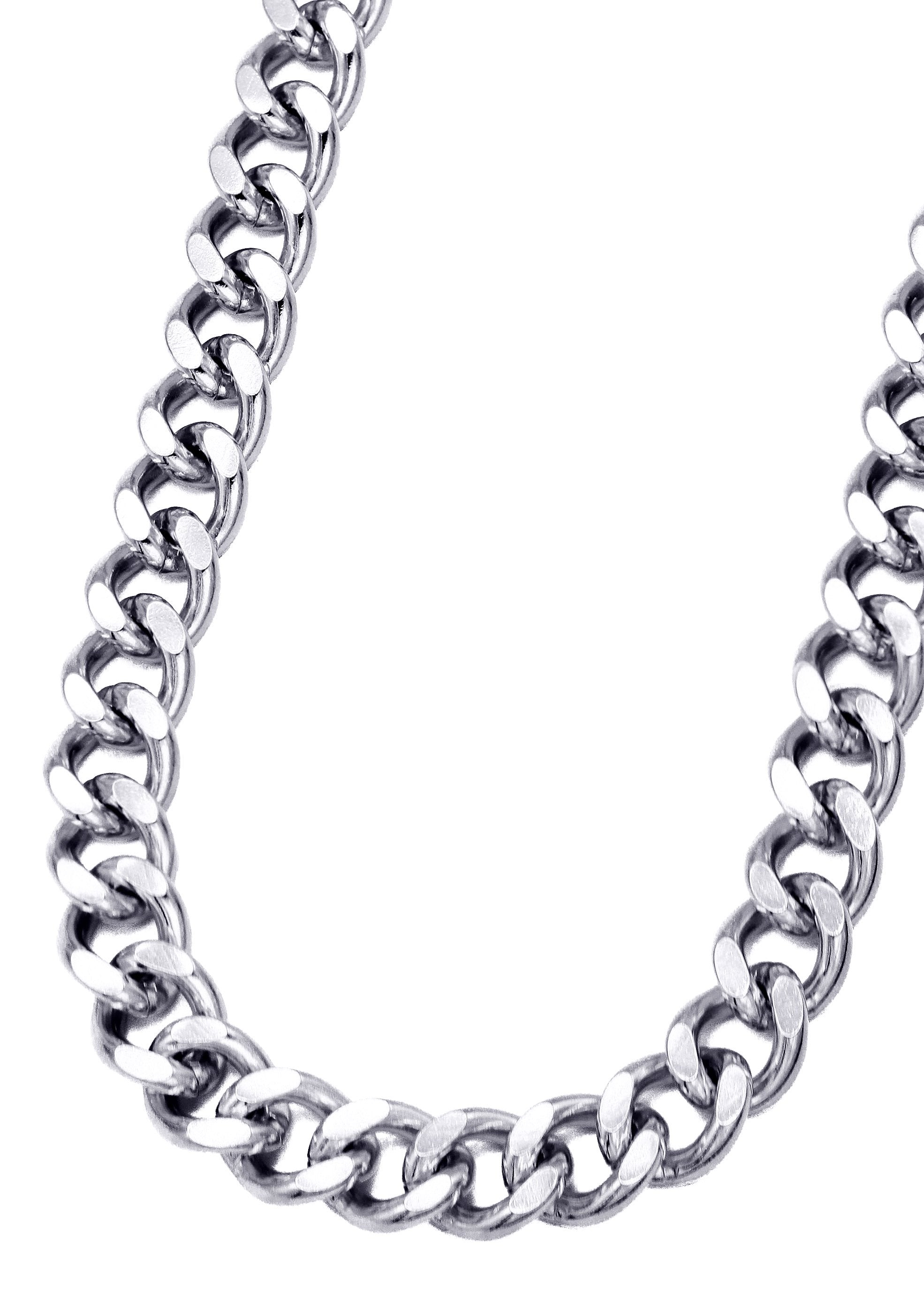 White Gold Plated Mens Cuban Curb Chain - Main Image