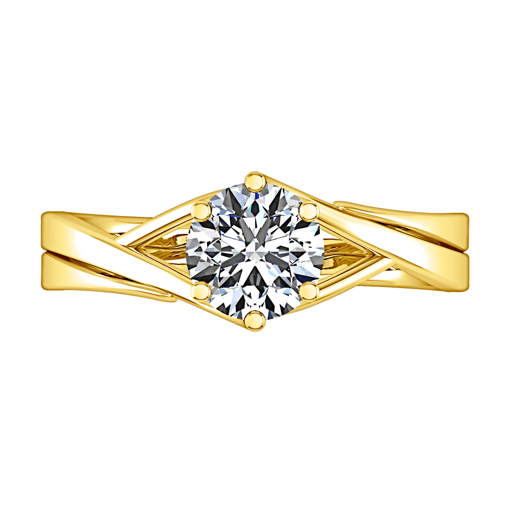 Solitaire Diamond Engagement Ring Wisteria 14K Yellow Gold engagement rings imaginediamonds 