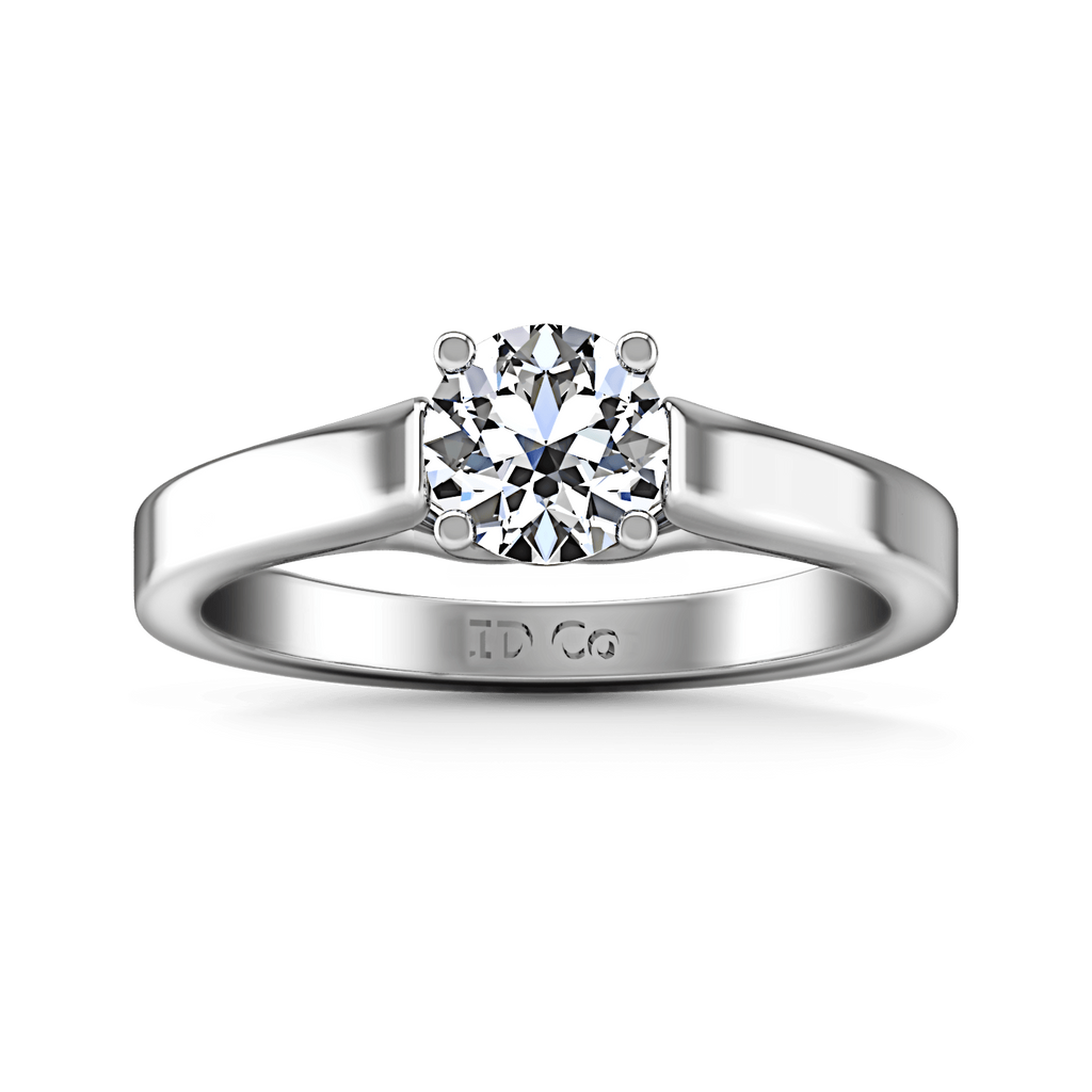 Round Diamond Solitaire Engagement Ring Lyric Modern Lattice 14K White Gold engagement rings imaginediamonds 