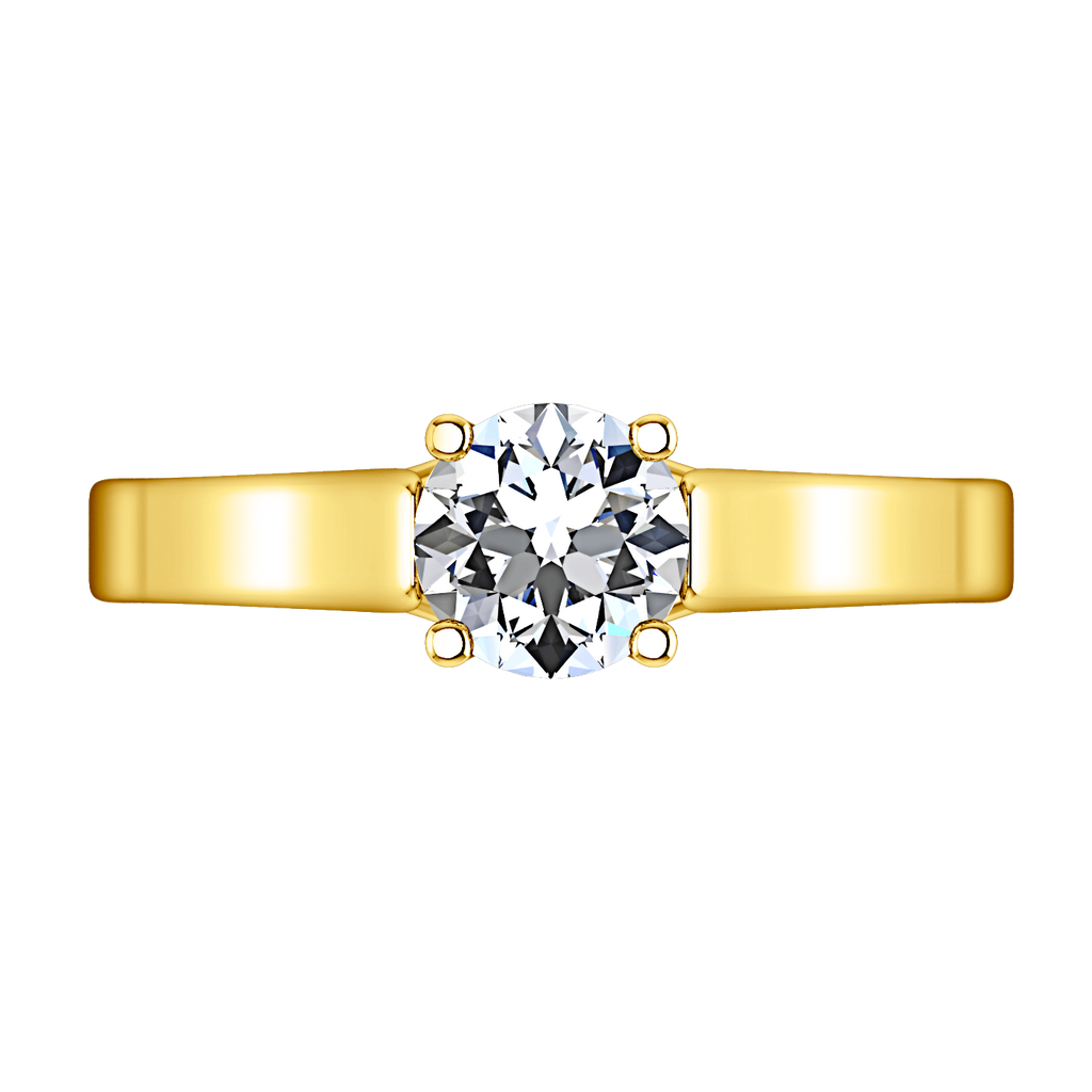 Solitaire Diamond Engagement Ring Lyric Modern Lattice 14K Yellow Gold engagement rings imaginediamonds 