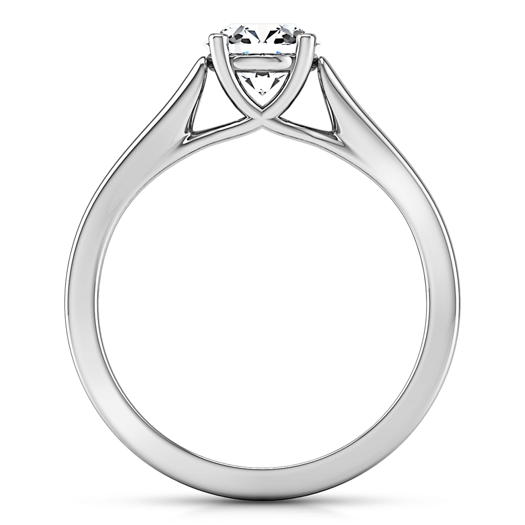 Round Diamond Solitaire Engagement Ring Lyric Modern Lattice 14K White Gold engagement rings imaginediamonds 