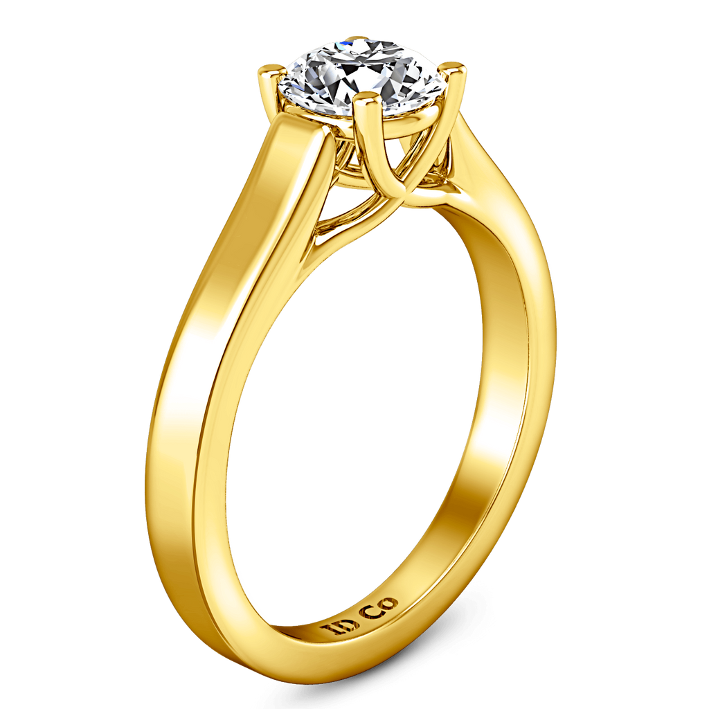 Solitaire Diamond Engagement Ring Lyric Modern Lattice 14K Yellow Gold engagement rings imaginediamonds 