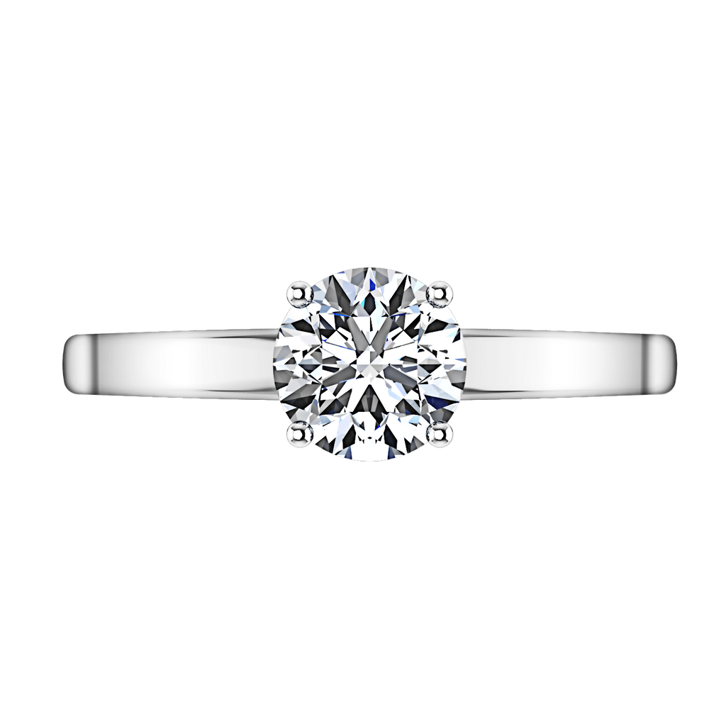 Round Diamond Solitaire Engagement Ring Nuovo 14K White Gold engagement rings imaginediamonds 