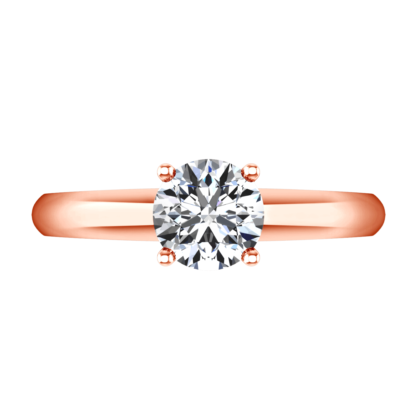 Anel De Noivado Solitário Com Diamante Carys Ouro Rosa 14K, image size:1440x1440
