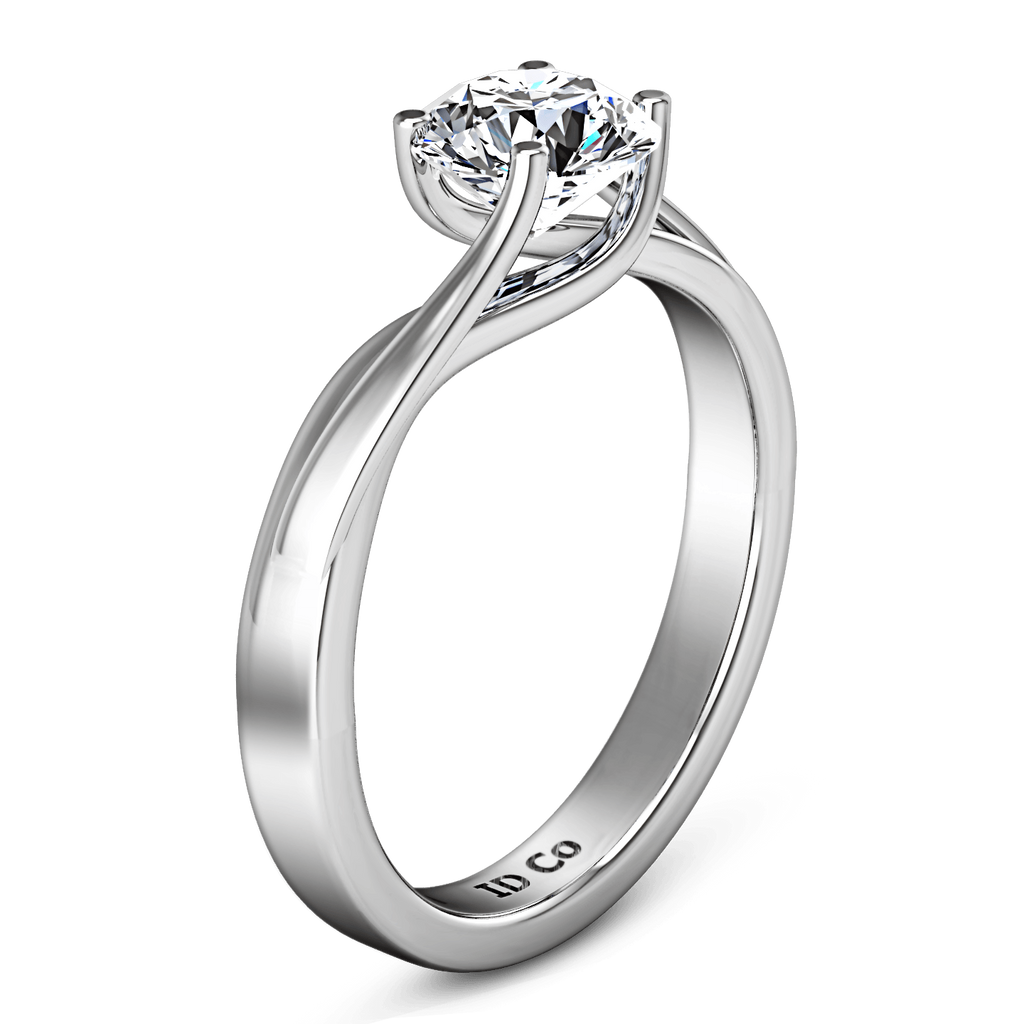 Round Diamond Solitaire Engagement Ring Laurel 14K White Gold engagement rings imaginediamonds 