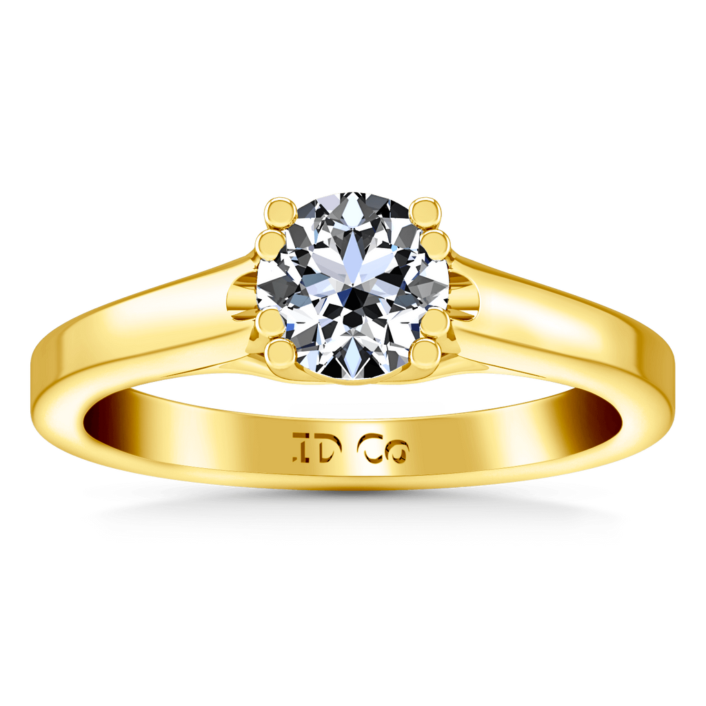 Solitaire Diamond Engagement Ring Royale Lattice 14K Yellow Gold engagement rings imaginediamonds 