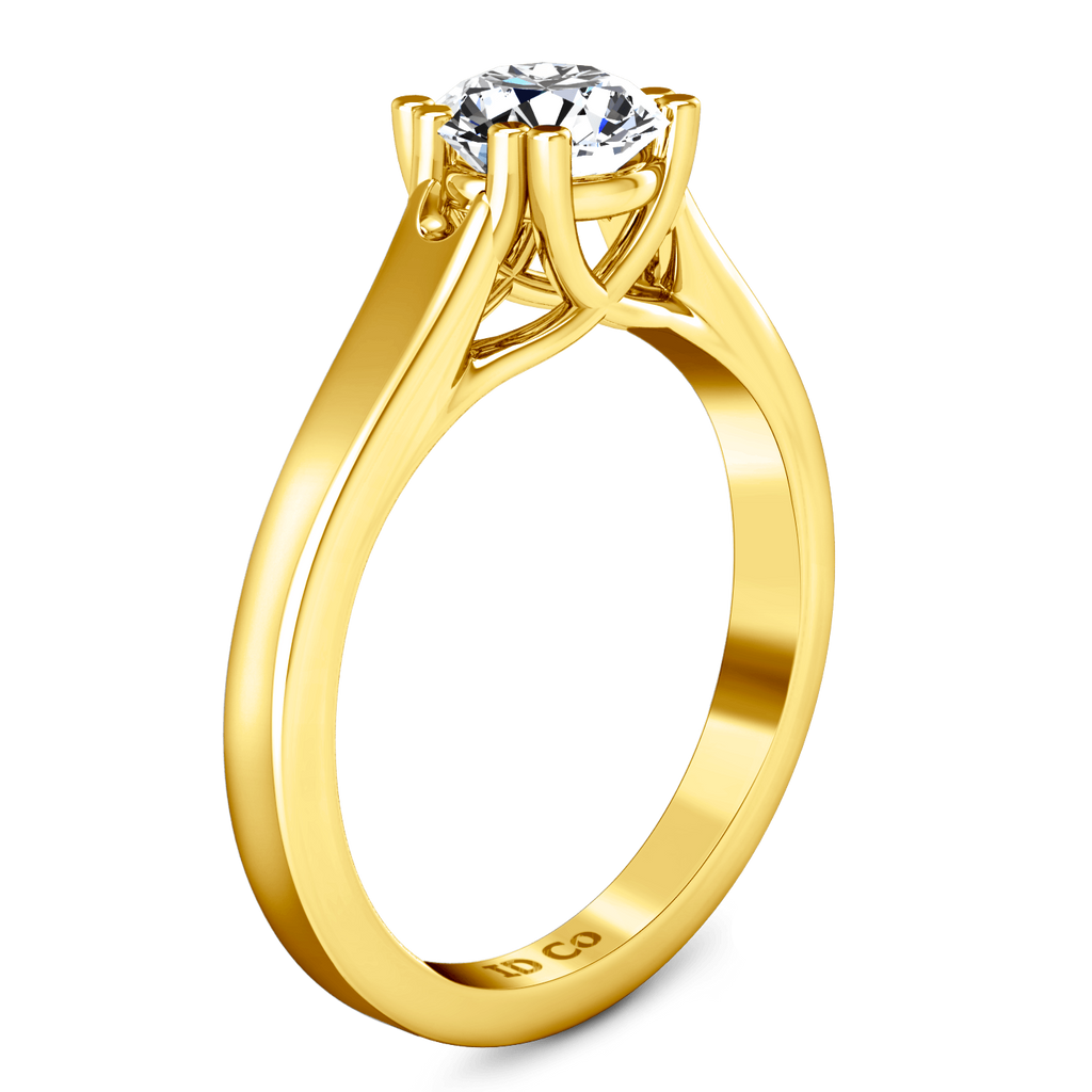 Solitaire Diamond Engagement Ring Royale Lattice 14K Yellow Gold engagement rings imaginediamonds 