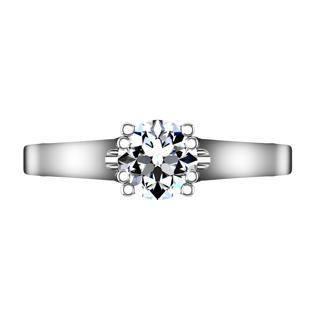 Round Diamond Solitaire Engagement Ring Royale Lattice 14K White Gold engagement rings imaginediamonds 