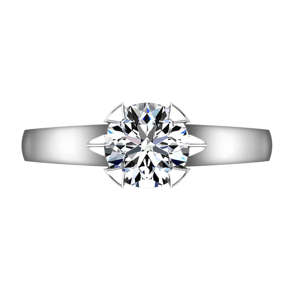 Round Diamond Solitaire Engagement Ring Luna 14K White Gold engagement rings imaginediamonds 