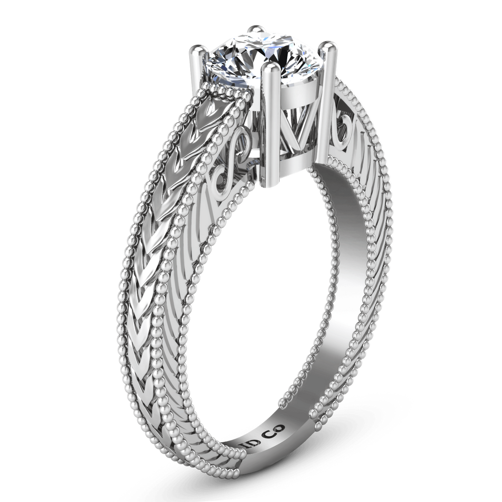 Round Diamond Solitaire Engagement Ring Kensington 14K White Gold engagement rings imaginediamonds 