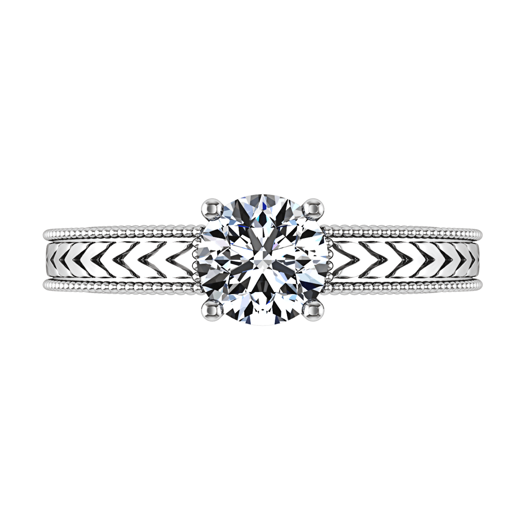 Round Diamond Solitaire Engagement Ring Kensington 14K White Gold engagement rings imaginediamonds 