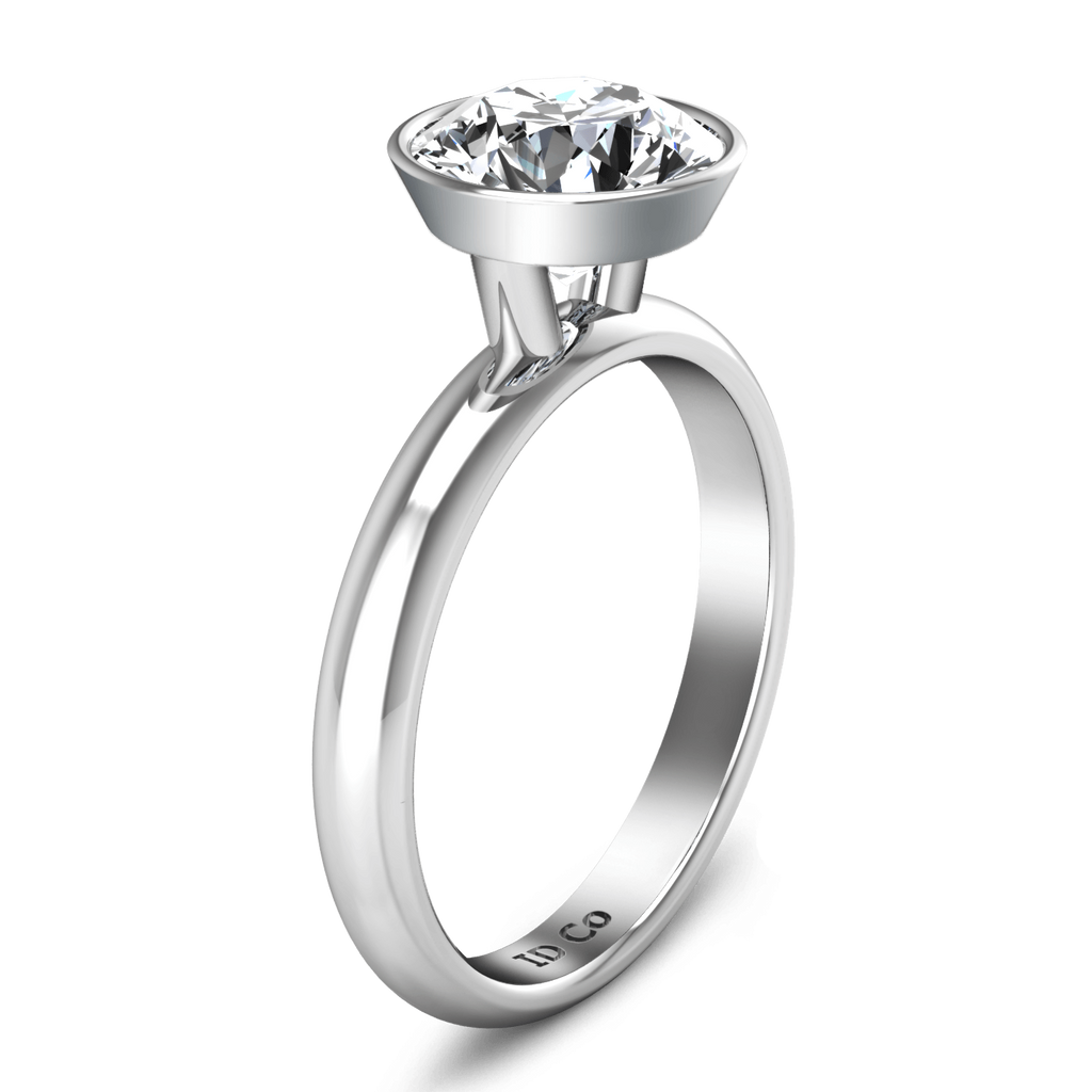 Round Diamond Solitaire Engagement Ring Contempo 14K White Gold engagement rings imaginediamonds 
