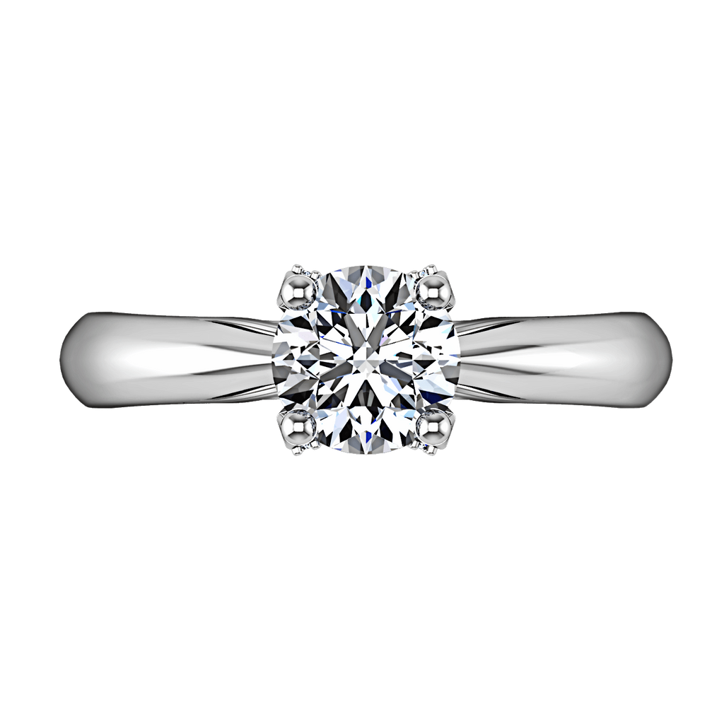 Round Diamond Solitaire Engagement Ring Caressa 14K White Gold engagement rings imaginediamonds 