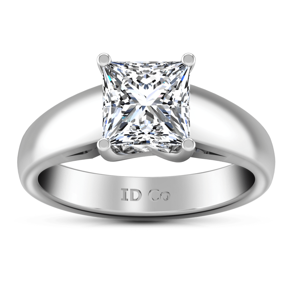 Solitaire Princess Cut Diamond Engagement Ring Leyla 14K White Gold engagement rings imaginediamonds 