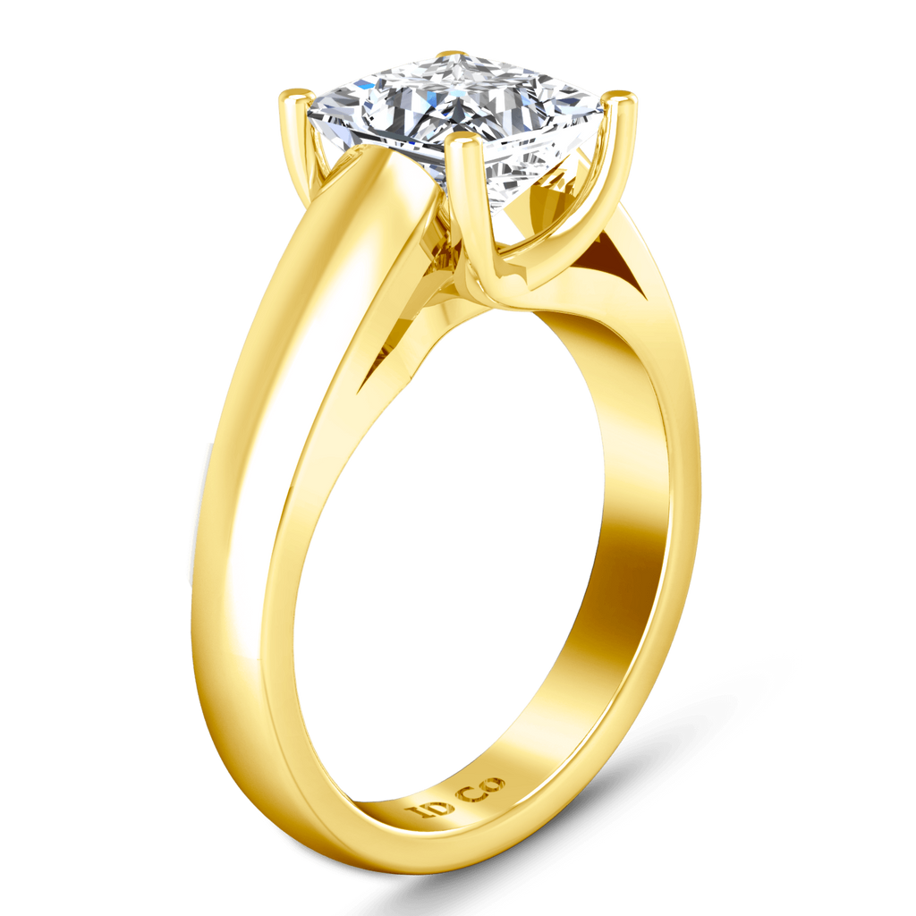 Solitaire Diamond Princess Cut Engagement Ring Leyla 14K Yellow Gold engagement rings imaginediamonds 