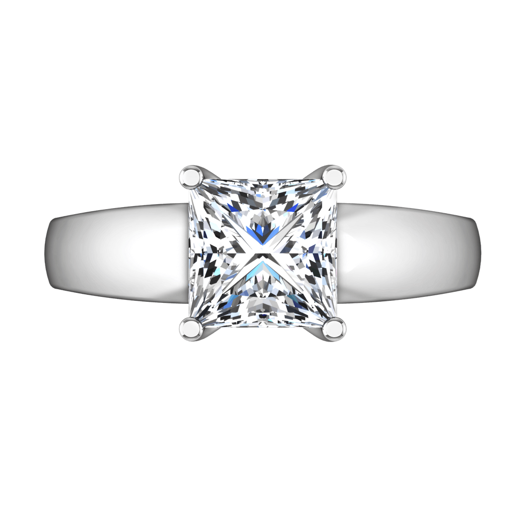 Solitaire Princess Cut Diamond Engagement Ring Leyla 14K White Gold engagement rings imaginediamonds 
