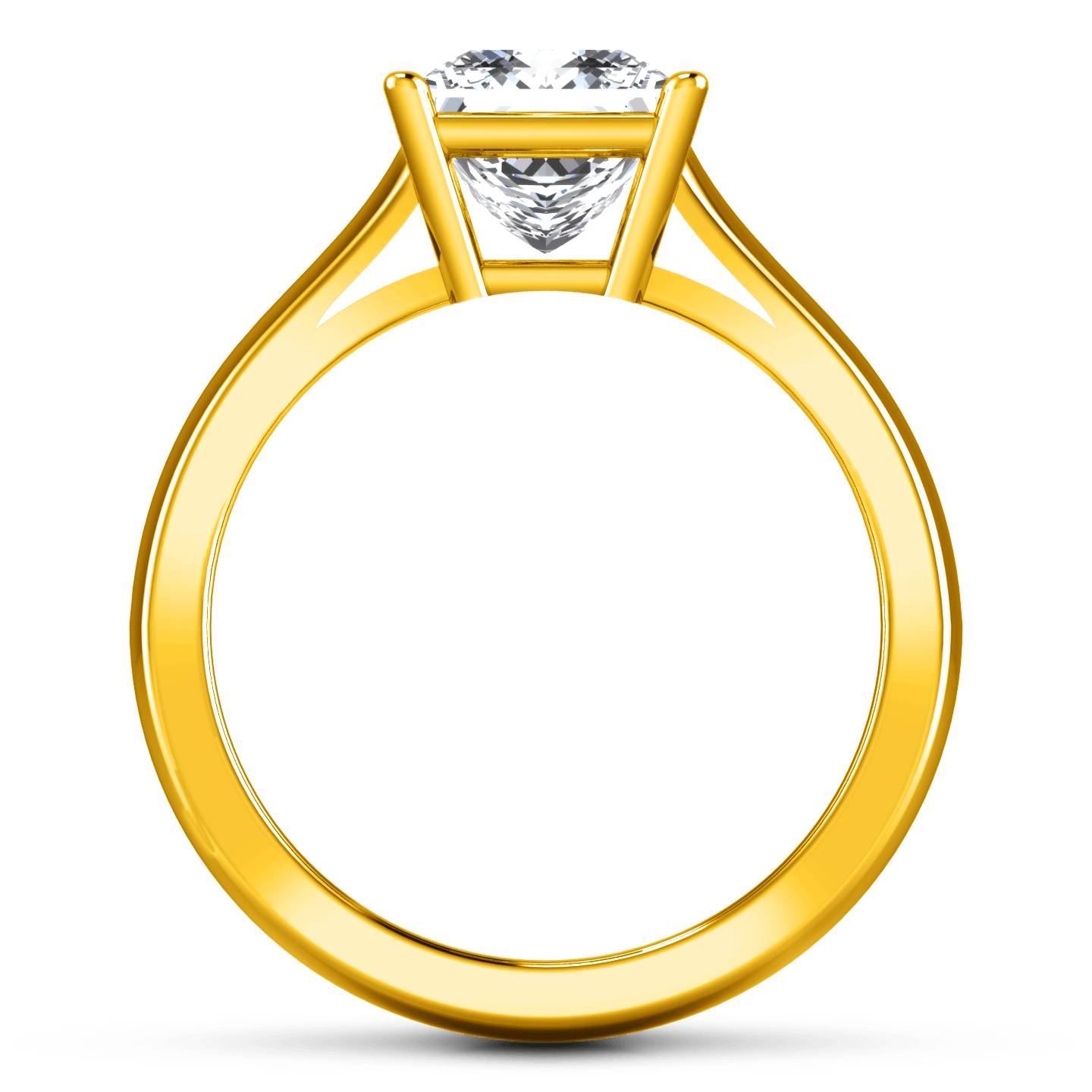 Solitaire Diamond Princess Cut Engagement Ring Angie 14K Yellow Gold
