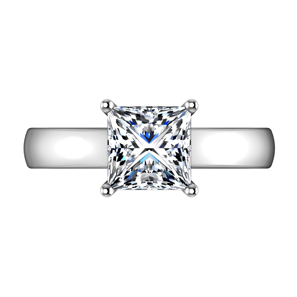 Solitaire Princess Cut Diamond Engagement Ring Angie 14K White Gold engagement rings imaginediamonds 