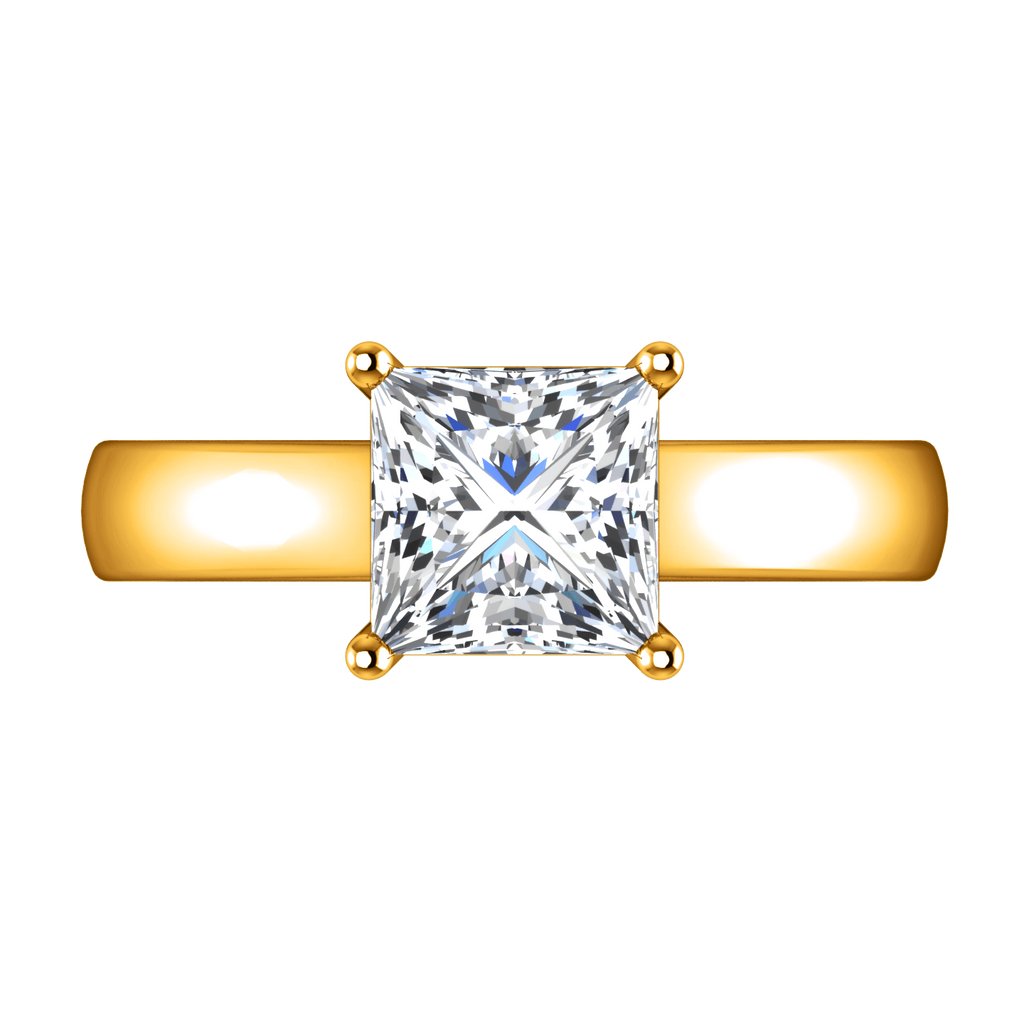 Solitaire Diamond Princess Cut Engagement Ring Angie 14K Yellow Gold engagement rings imaginediamonds 