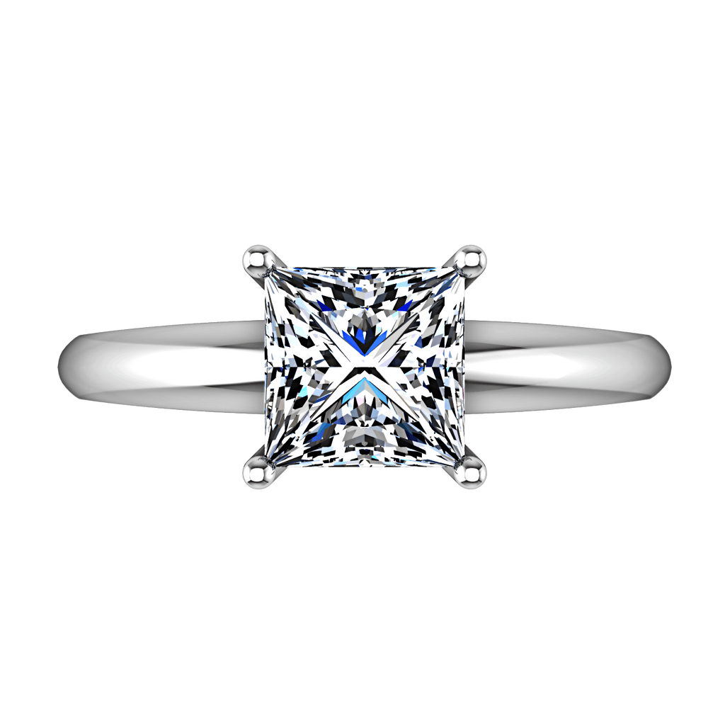 Solitaire Princess Cut Diamond Engagement Ring Cindy 14K White Gold engagement rings imaginediamonds 