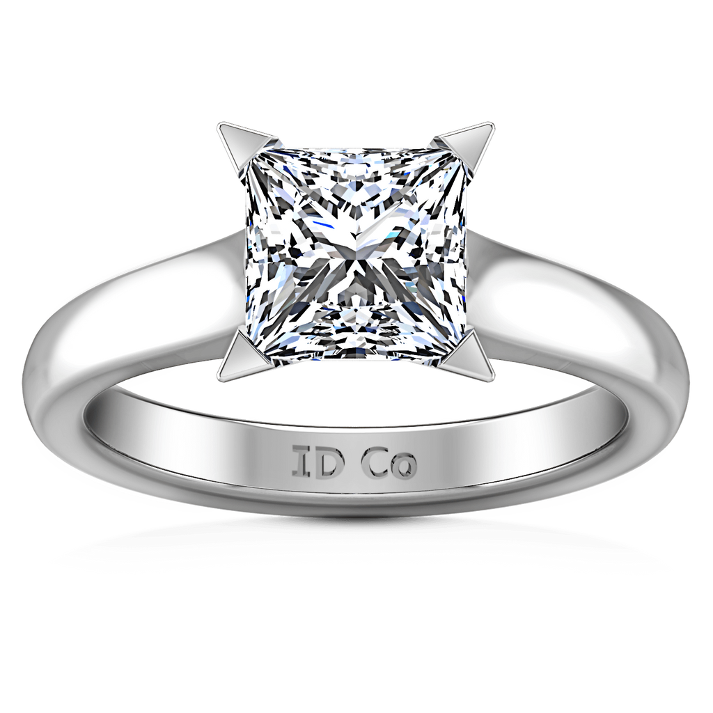 Solitaire Princess Cut Diamond Engagement Ring Jenny 14K White Gold engagement rings imaginediamonds 