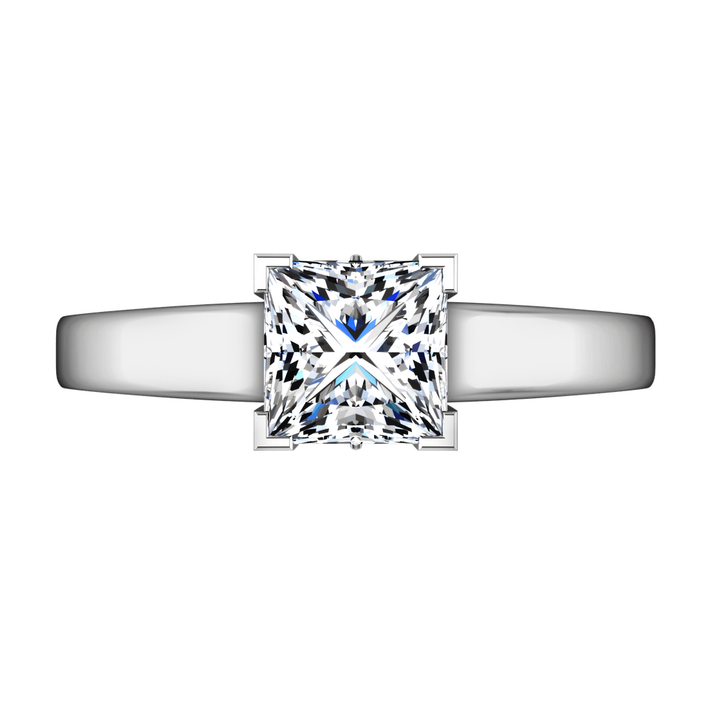 Solitaire Princess Cut Diamond Engagement Ring Holly 14K White Gold engagement rings imaginediamonds 