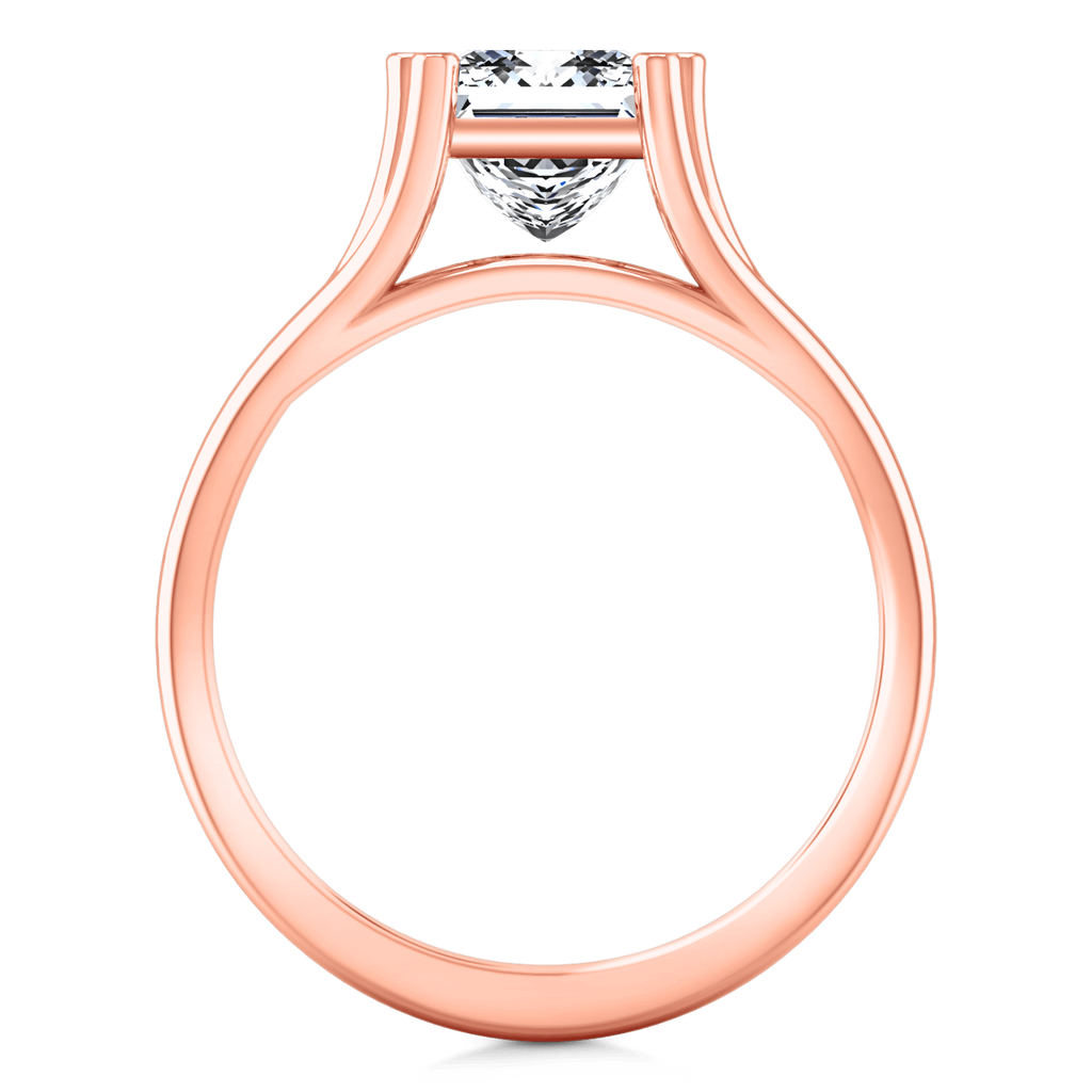 Solitaire Diamond Princess Cut Engagement Ring Bella 14K Rose Gold engagement rings imaginediamonds 